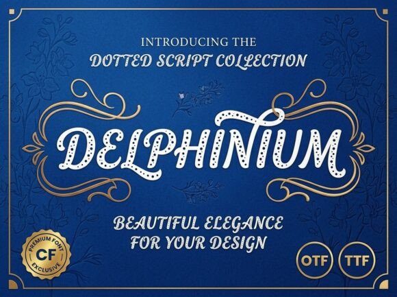 Delphinium Typeface for Display Fonts with Poetic Flair